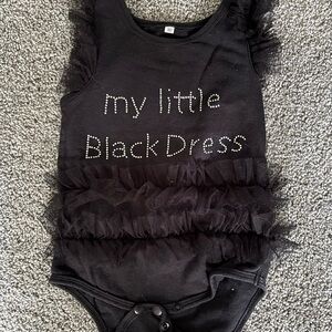 3/$15 12-18m Black Ruffled Kids One Piece